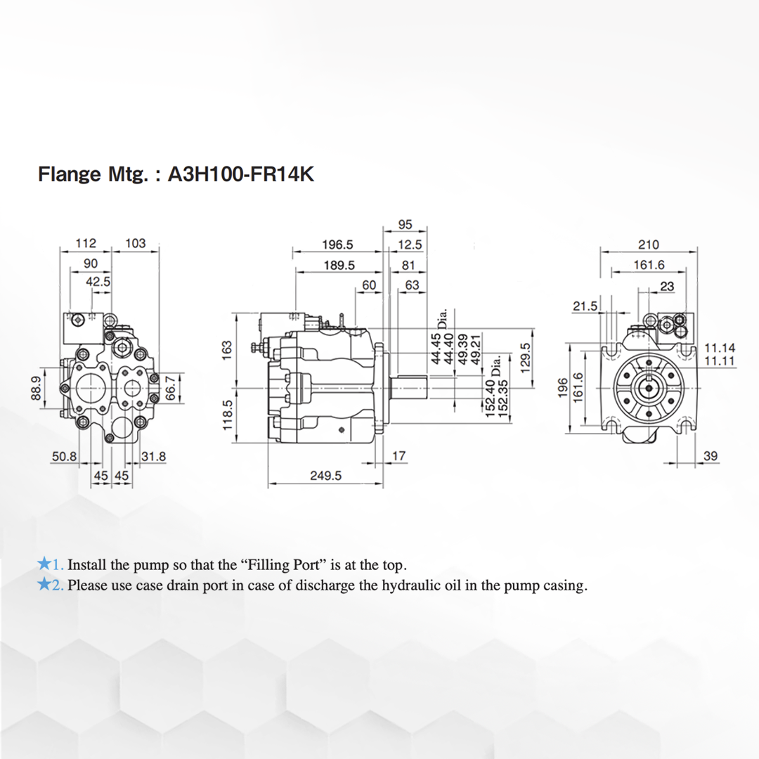 A3H100-FR14K-11 | Variable Displacement Piston Pump A3H100-FR14K-11 | Variable Displacement Piston Pump